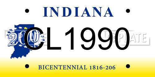 CL1990 Indiana License Plate