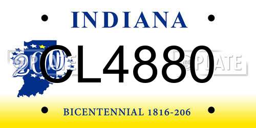 CL4880 Indiana License Plate