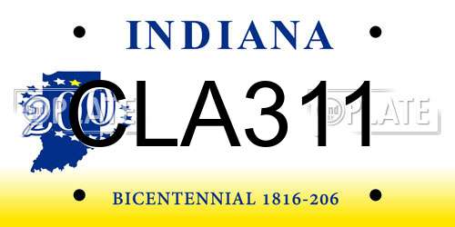 CLA311 Indiana License Plate