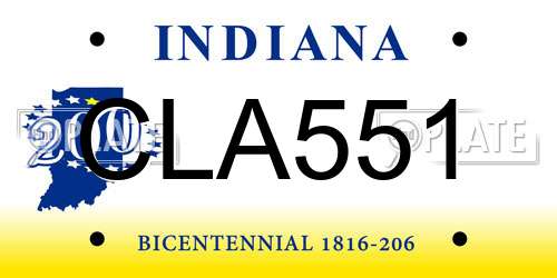 CLA551 Indiana License Plate