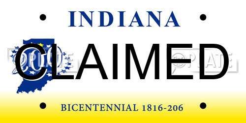 CLAIMED Indiana License Plate