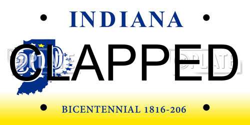 CLAPPED Indiana License Plate