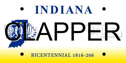 CLAPPER Indiana License Plate