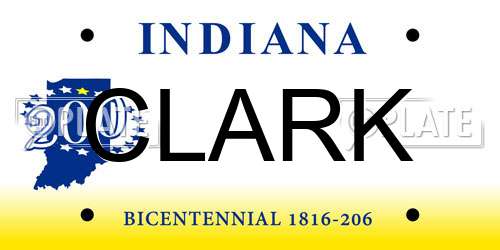 CLARK Indiana License Plate