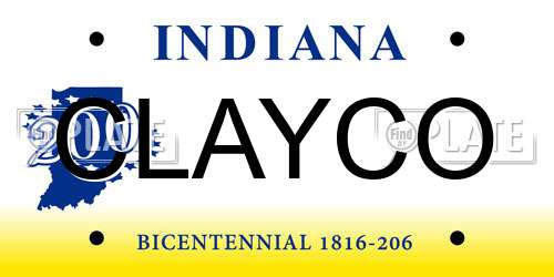 CLAYCO Indiana License Plate