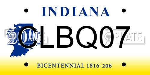 CLBQ07 Indiana License Plate
