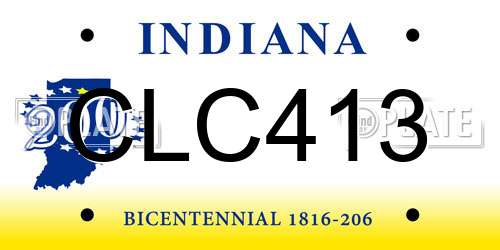 CLC413 Indiana License Plate