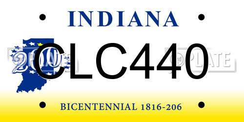 CLC440 Indiana License Plate