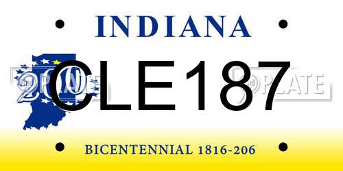 CLE187 Indiana License Plate