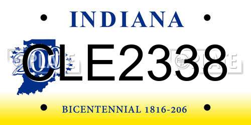 CLE2338 Indiana License Plate