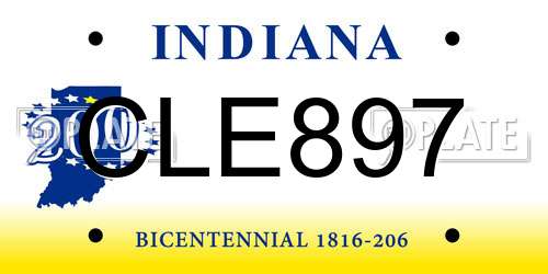 CLE897 Indiana License Plate