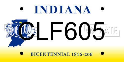 CLF605 Indiana License Plate