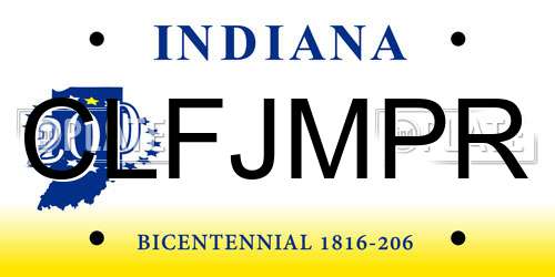 CLFJMPR Indiana License Plate