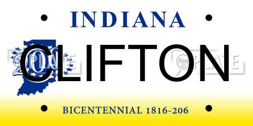 CLIFTON Indiana License Plate