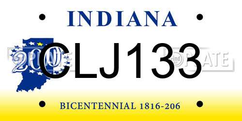 CLJ133 Indiana License Plate