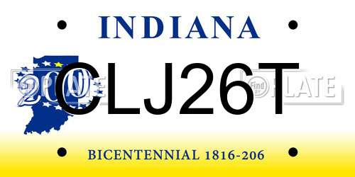 CLJ26T Indiana License Plate
