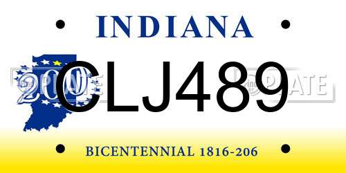 CLJ489 Indiana License Plate