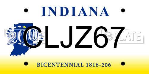 CLJZ67 Indiana License Plate