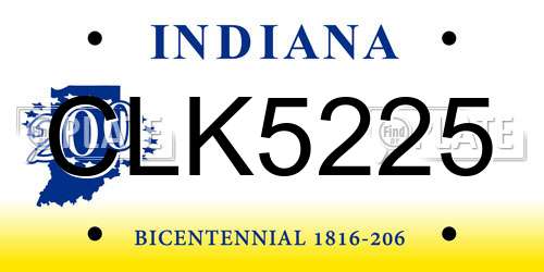 CLK5225 Indiana License Plate