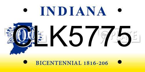 CLK5775 Indiana License Plate