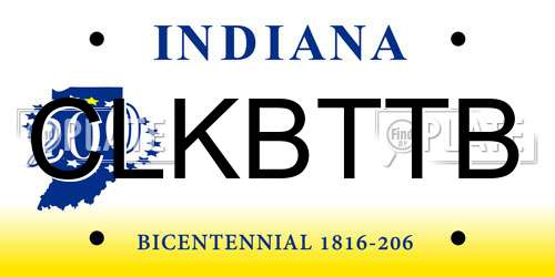CLKBTTB Indiana License Plate
