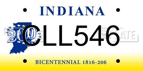 CLL546 Indiana License Plate