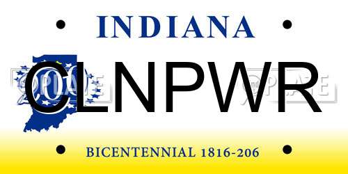 CLNPWR Indiana License Plate