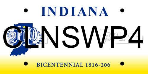 CLNSWP4 Indiana License Plate