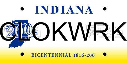 CLOKWRK Indiana License Plate