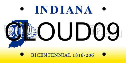 CLOUD09 Indiana License Plate