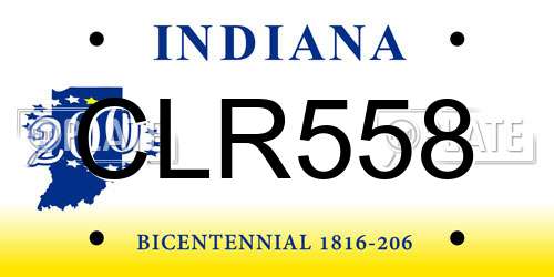 CLR558 Indiana License Plate