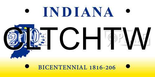 CLTCHTW Indiana License Plate
