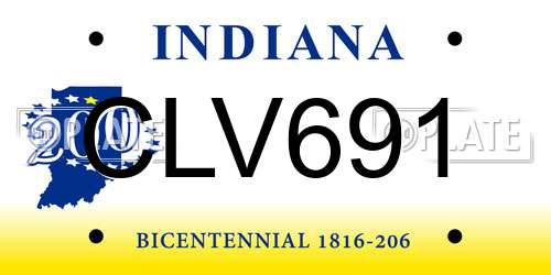 CLV691 Indiana License Plate