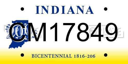CM17849 Indiana License Plate