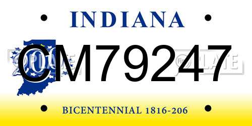 CM79247 Indiana License Plate