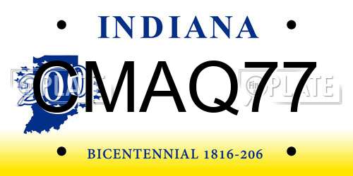 CMAQ77 Indiana License Plate