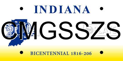 CMGSSZS Indiana License Plate