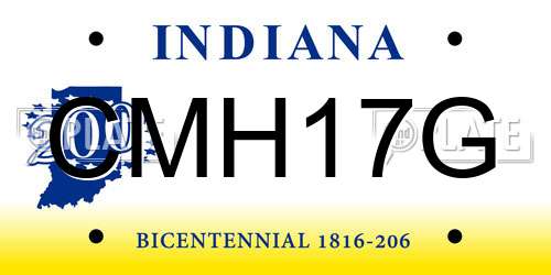 CMH17G Indiana License Plate