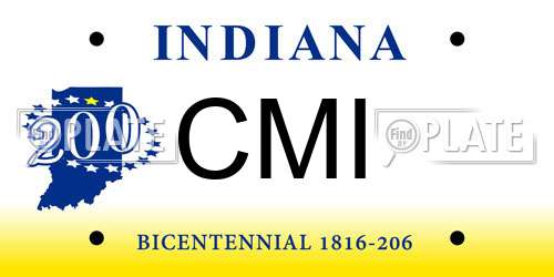 CMI Indiana License Plate