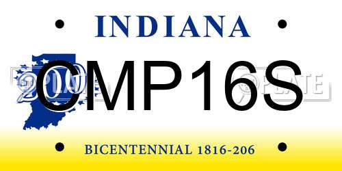 CMP16S Indiana License Plate