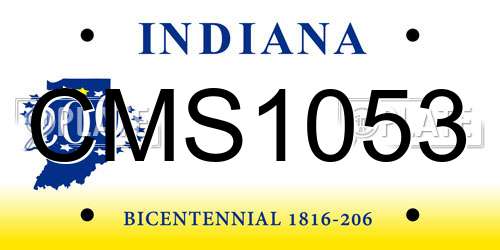 CMS1053 Indiana License Plate