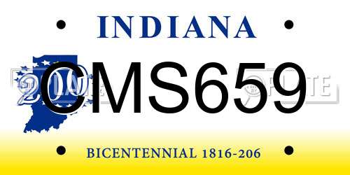 CMS659 Indiana License Plate