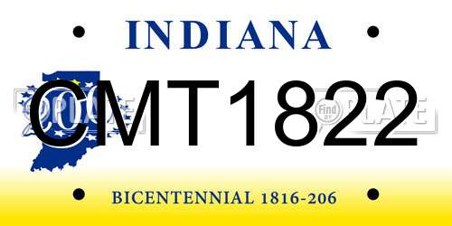 CMT1822 Indiana License Plate
