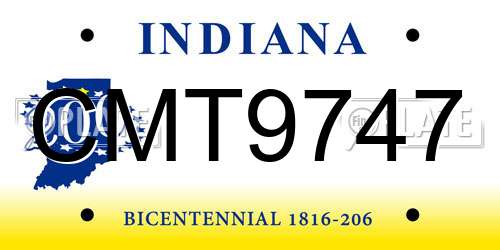 CMT9747 Indiana License Plate