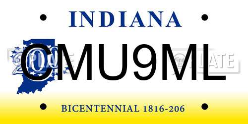 CMU9ML Indiana License Plate