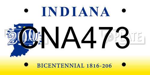 CNA473 Indiana License Plate