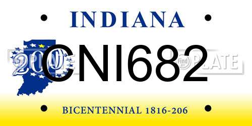 CNI682 Indiana License Plate