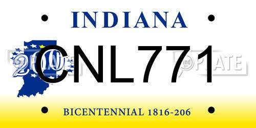 CNL771 Indiana License Plate