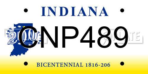 CNP489 Indiana License Plate