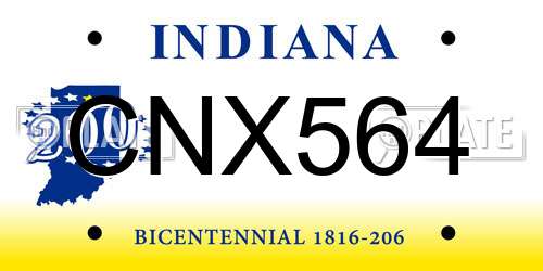 CNX564 Indiana License Plate